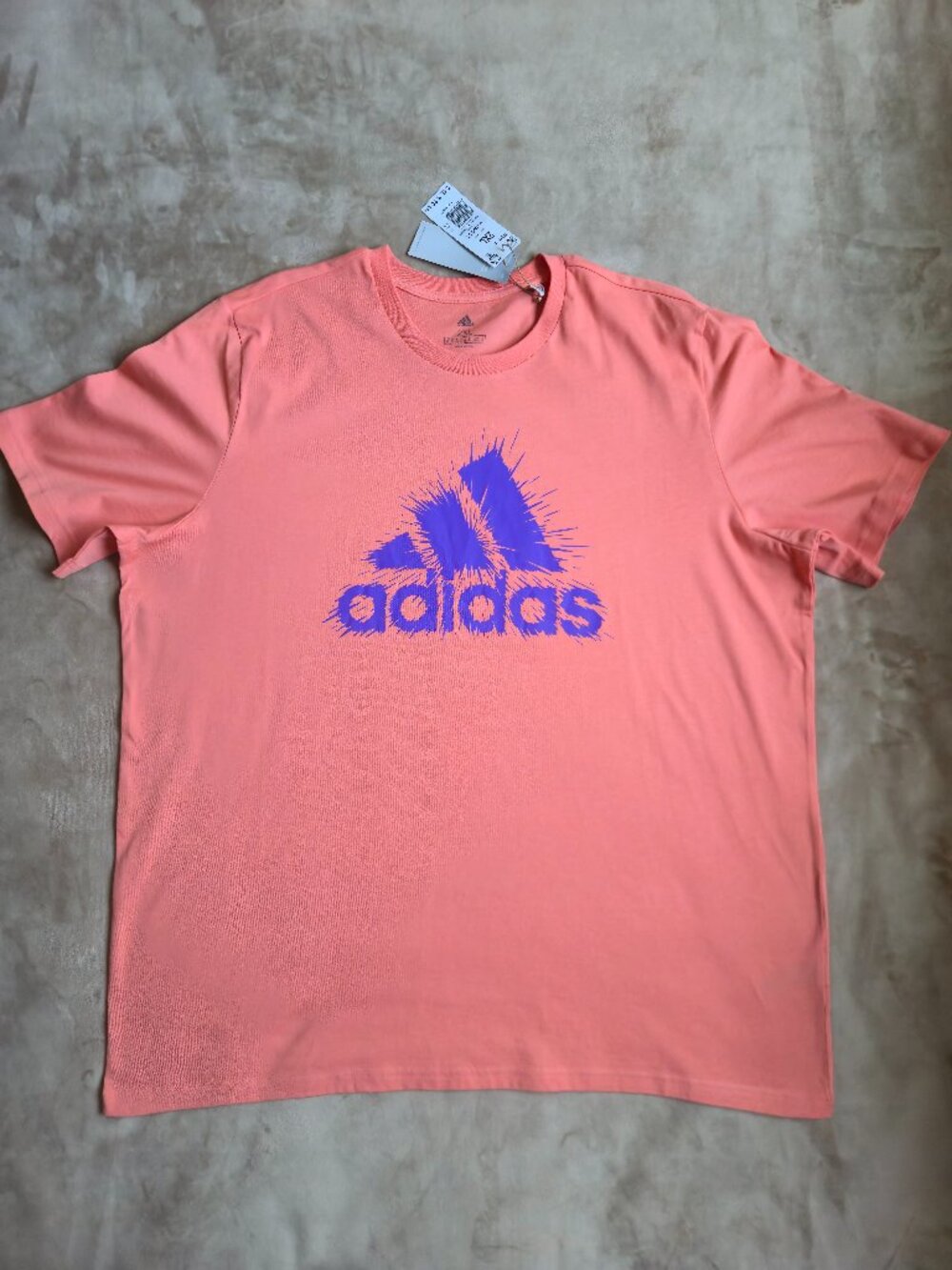 NWT adidas Paint Splatter Badge of Sport Graphic T-Shirt Coral Fusion Men's 2XL